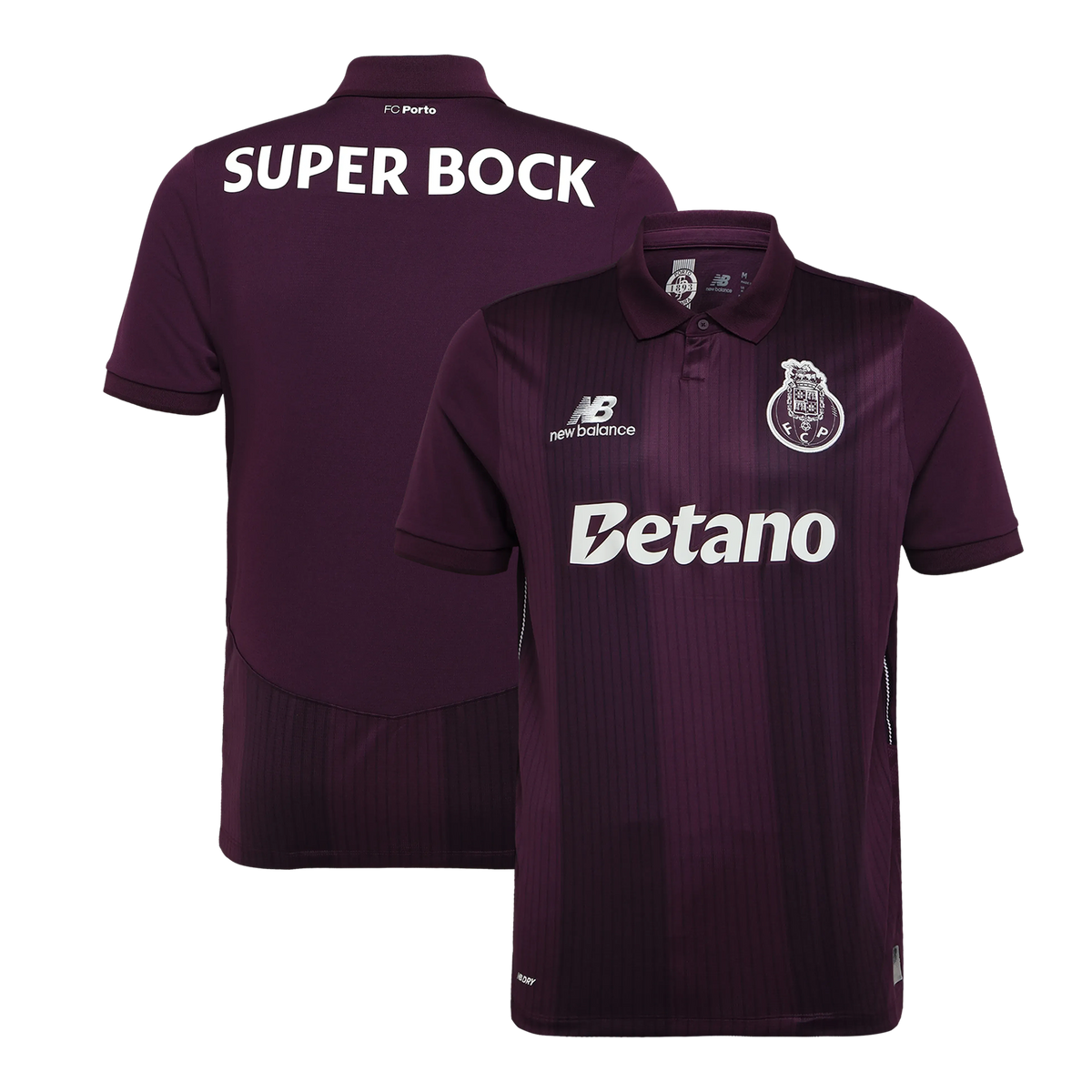 Front and back view of FC Porto 2026-2027 away claret stadium replica jersey by Final Third Kit
