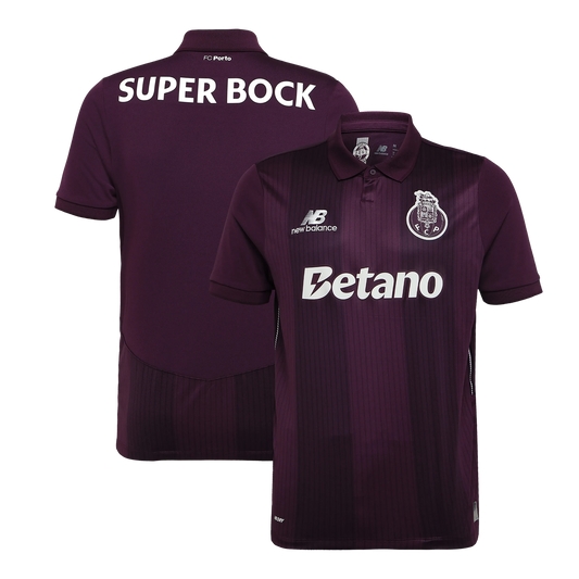 Front and back view of FC Porto 2026-2027 away claret stadium replica jersey by Final Third Kit