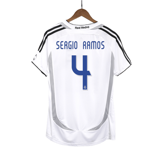 Retro Jersey SERGIO RAMOS #4 Real Madrid Retro Jersey Home Soccer Shirt 2006/07