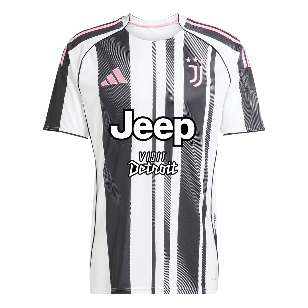 YILDIZ #10 Juventus Jeep x Visit Detroit Sponsor Home Soccer Jersey 2025/26 Black&White