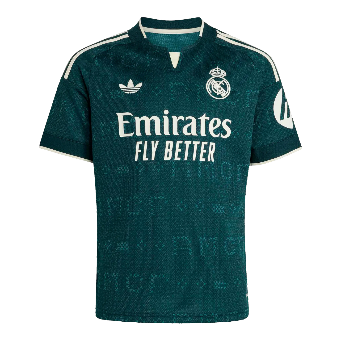 Front view of kids Real Madrid 2026-2027 away stadium replica soccer jersey by Final Third Kit