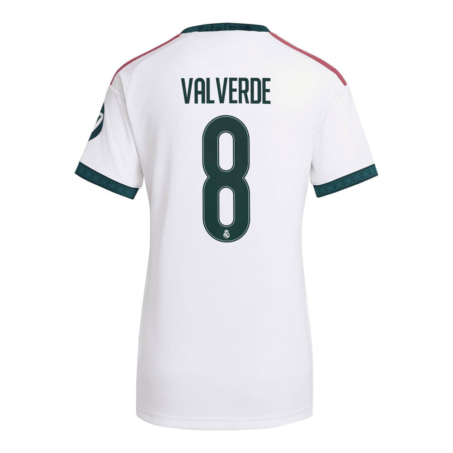 Real Madrid Women's 2026/27 Home Replica Jersey With Valverde #8 Printing Back View