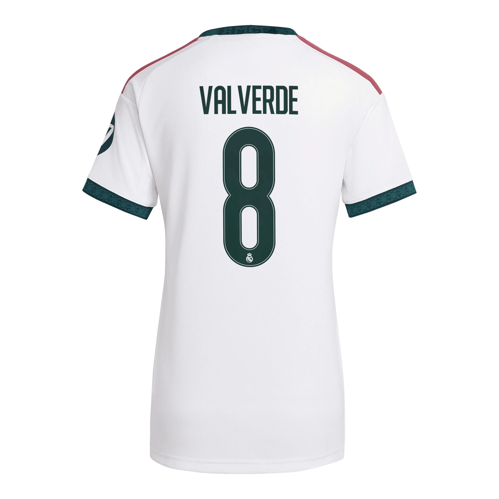 Real Madrid Women's 2026/27 Home Replica Jersey With Valverde #8 Printing Back View