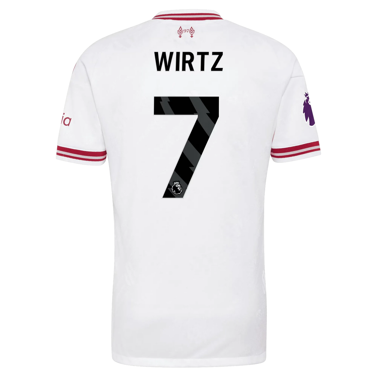 Back view of men's Liverpool 2026-2027 away white on-field authentic football shirt with Florian Wirtz name and number 10 printing by Final Third Kit