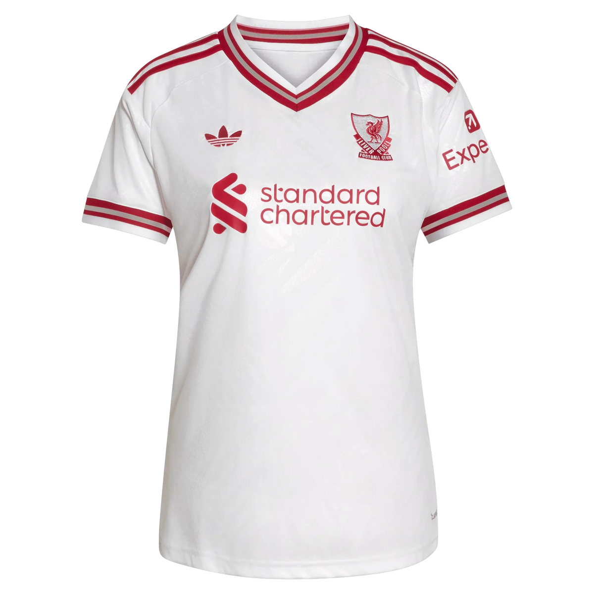 Front view of women's Liverpool 2026-2027 away white replica soccer jersey by Final Third Kit