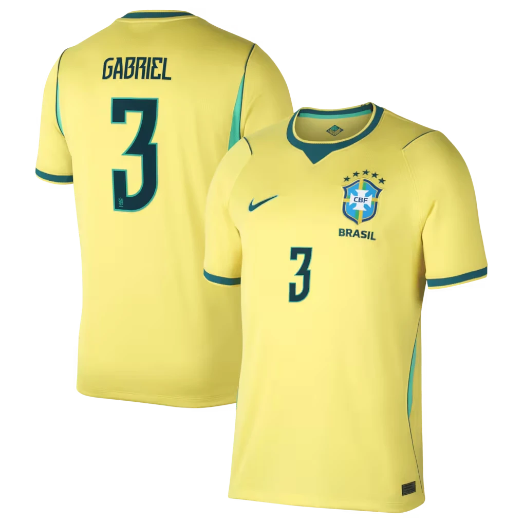 Brazil 2026 World Cup Away Stadium Replica Jersey With Gabriel Magalhães #4 Printing 