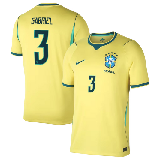 Brazil 2026 World Cup Away Stadium Replica Jersey With Gabriel Magalhães #4 Printing 