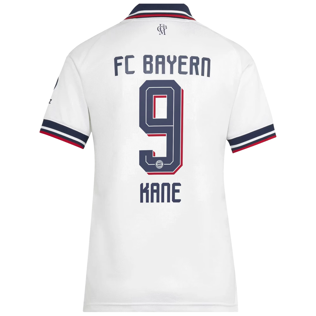 Back view of women's Bayern Munich 2026-2027 away white replica football shirt with Harry Kane name and number 9 printing by Final Third Kit