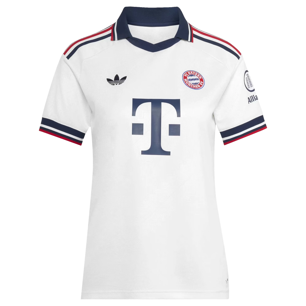 Front view of women's Bayern Munich 2026-2027 away white replica soccer jersey by Final Third Kit