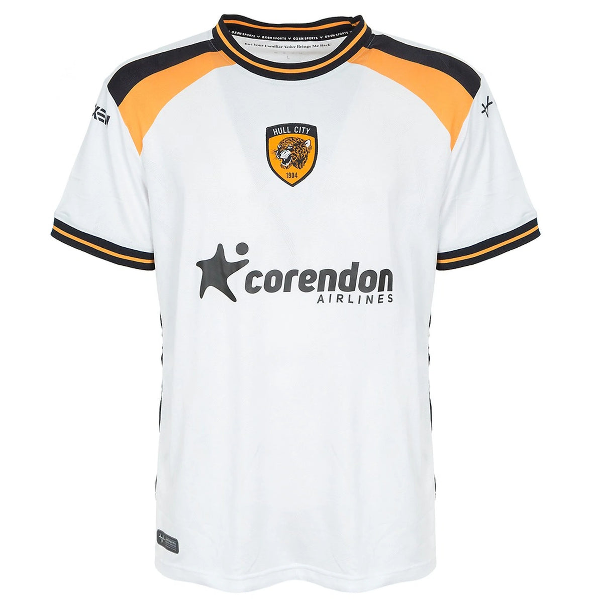 Front view of Hull City 2026-2027 away white replica soccer jersey by Final Third Kit