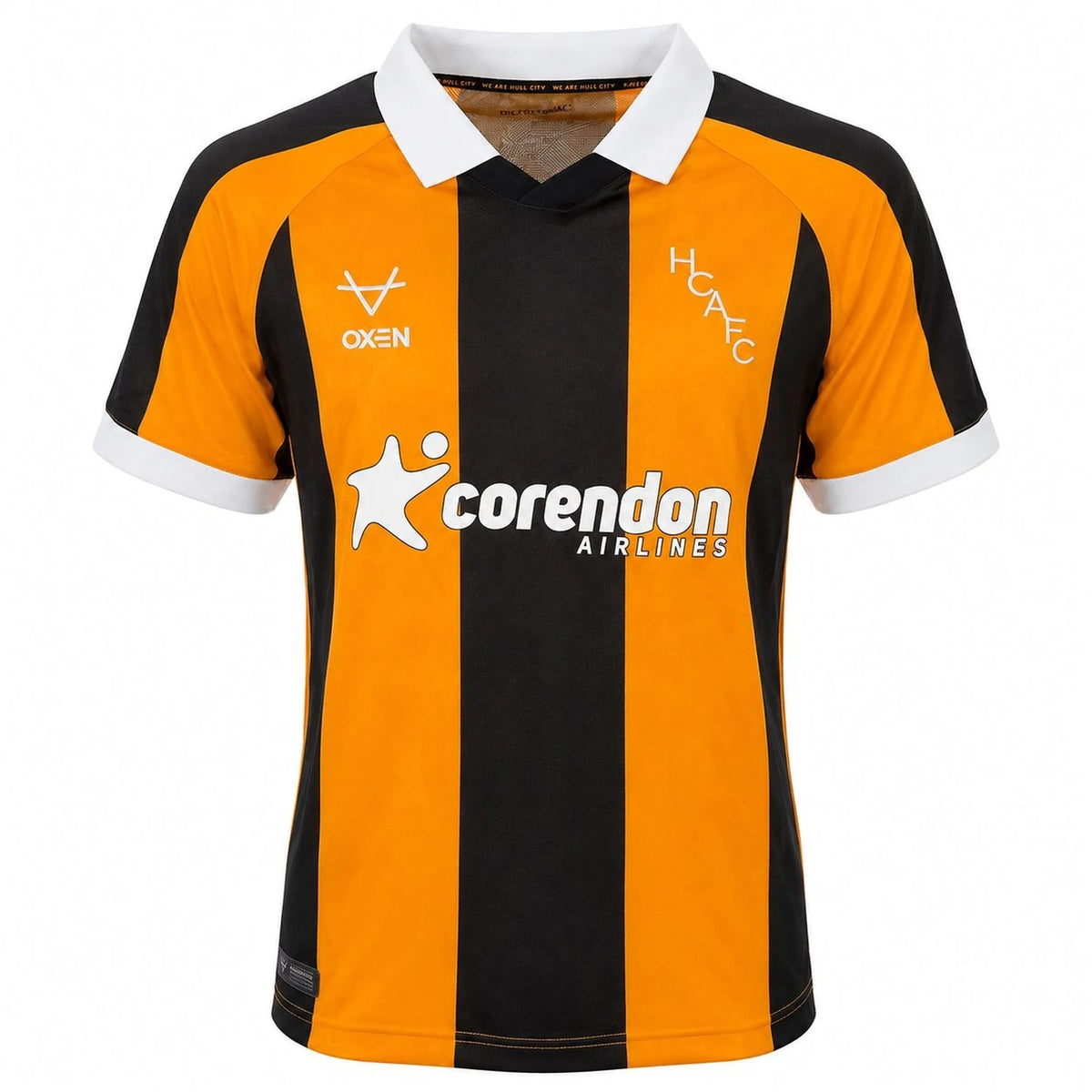 Front view of Hull City 2026-2027 home yellow replica soccer jersey by Final Third Kit