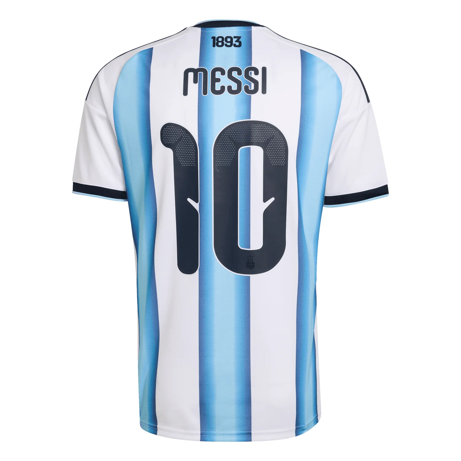 back view of Argentina 2026 World Cup Home Stadium Replica Jersey with Messi #10 printing