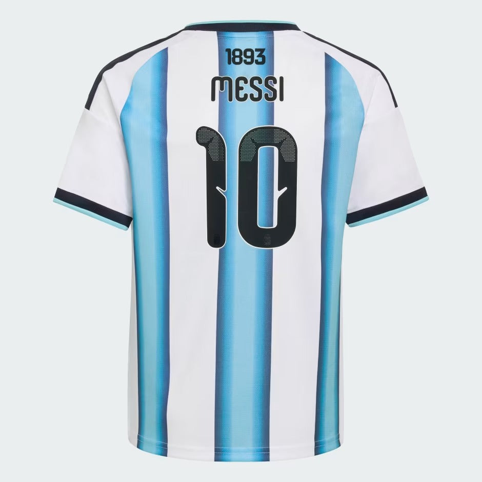 Argentina 26 Home Messi Kids Football Soccer Jersey