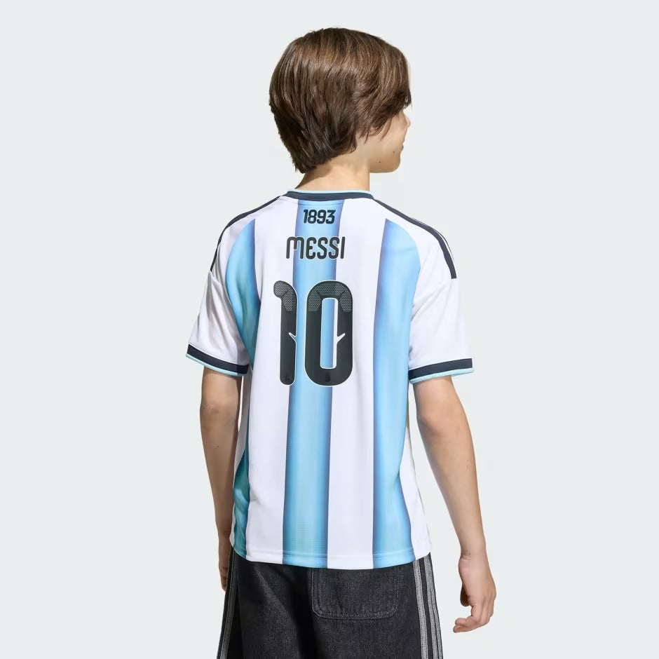 Argentina 26 Home Messi Kids Football Soccer Jersey