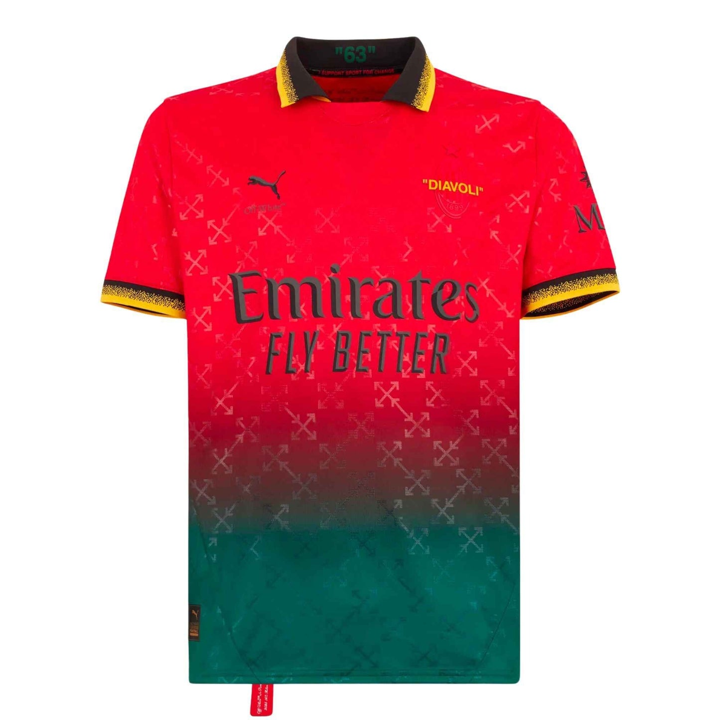 The 24/25 AC Milan x Off-White Red Jersey From Jersey Loco