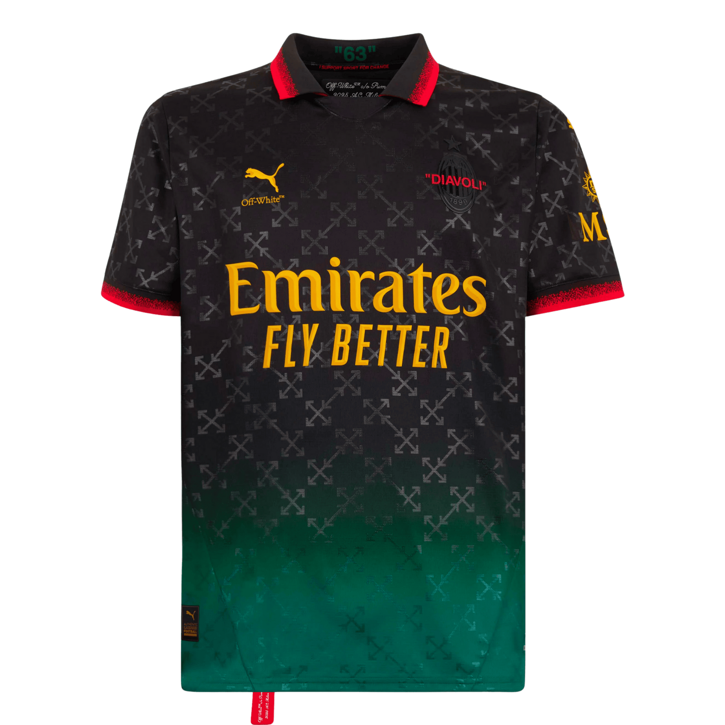 The 24/25 AC Milan x Off-White Black Jersey From Jersey Loco