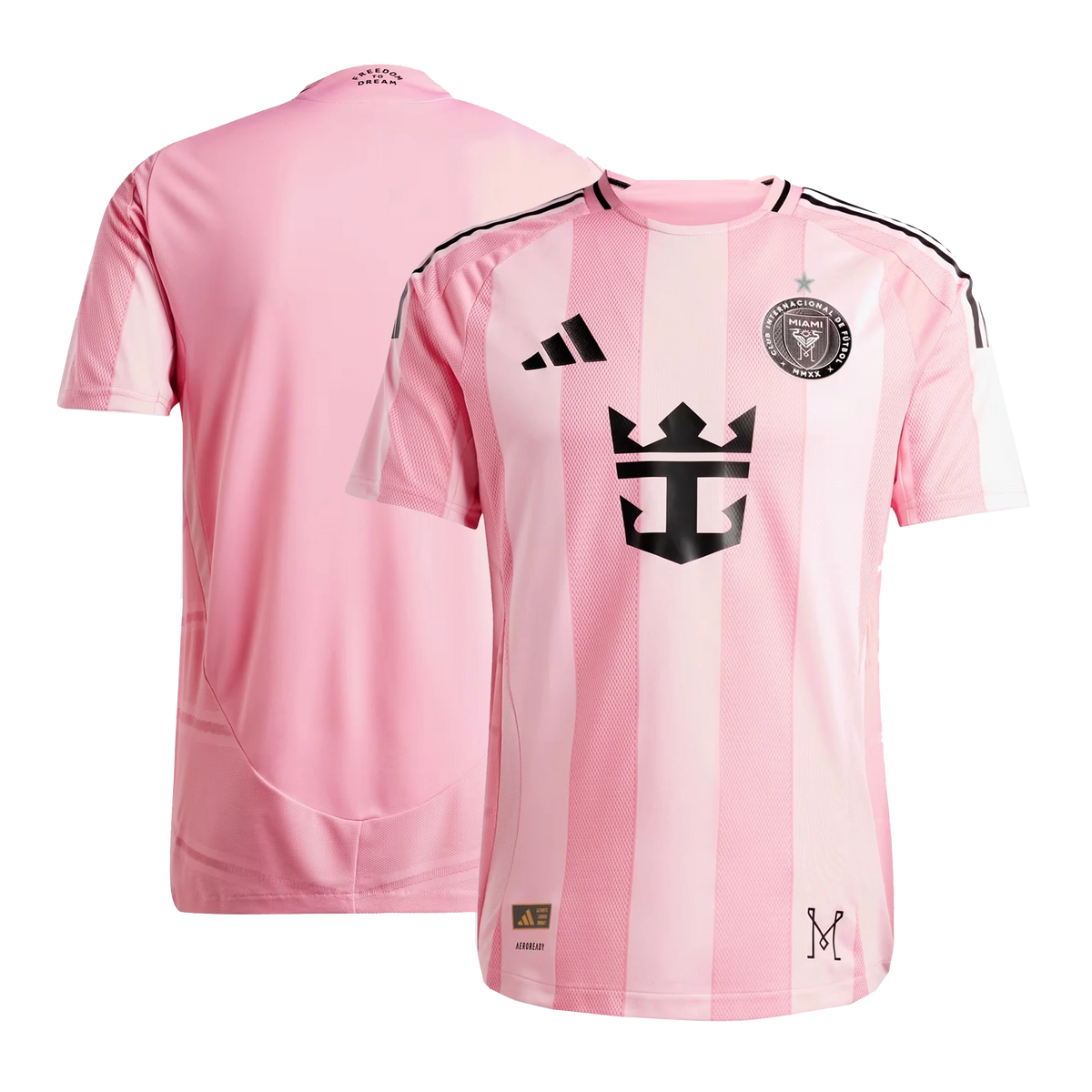Front and back view of Inter Miami CF 2026-2027 home pink authentic jersey by Final Third Kit