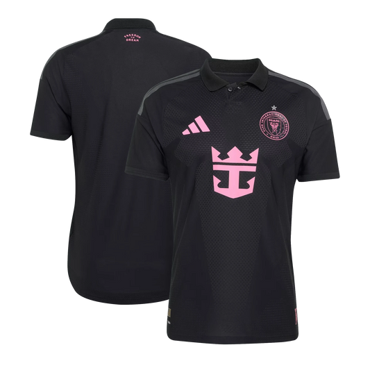 Front and back view of Inter Miami CF 2026 away black authentic jersey by Final Third Kit