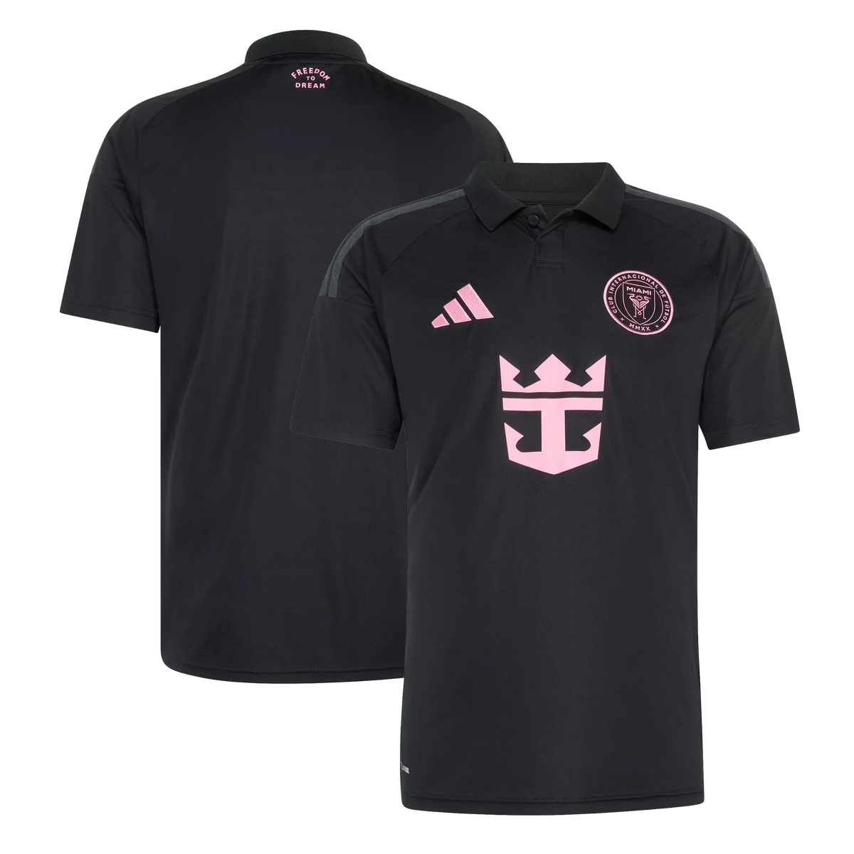 Front and back view of Inter Miami CF 2026 away black replica jersey by Final Third Kit