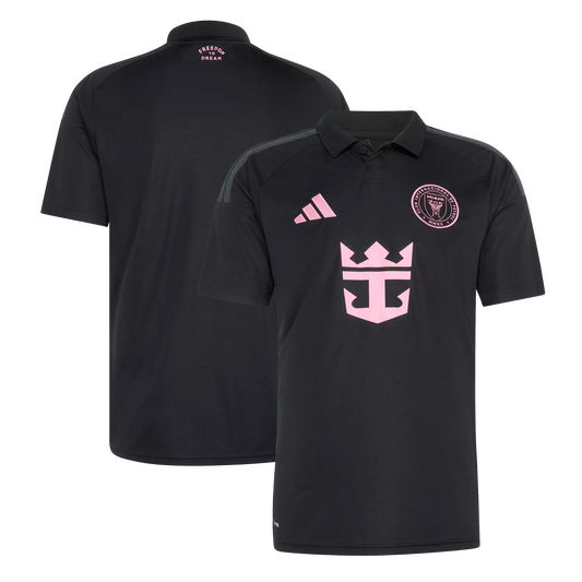 Front and back view of Inter Miami CF 2026 away black replica jersey by Final Third Kit