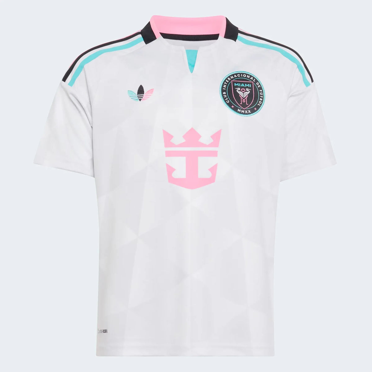 Front view of youth Inter Miami CF 2026 third white replica soccer jersey by Final Third Kit