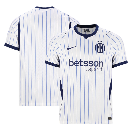 Front and back view of Inter Milan 2026-2027 away white match jersey by Final Third Kit