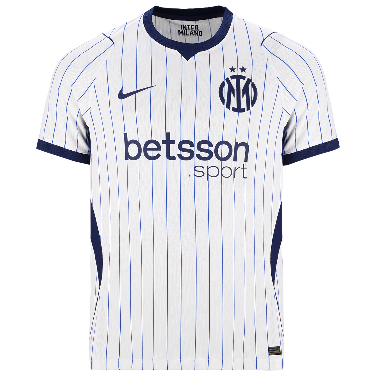 Front view of Inter Milan 2026-2027 away white match soccer jersey by Final Third Kit
