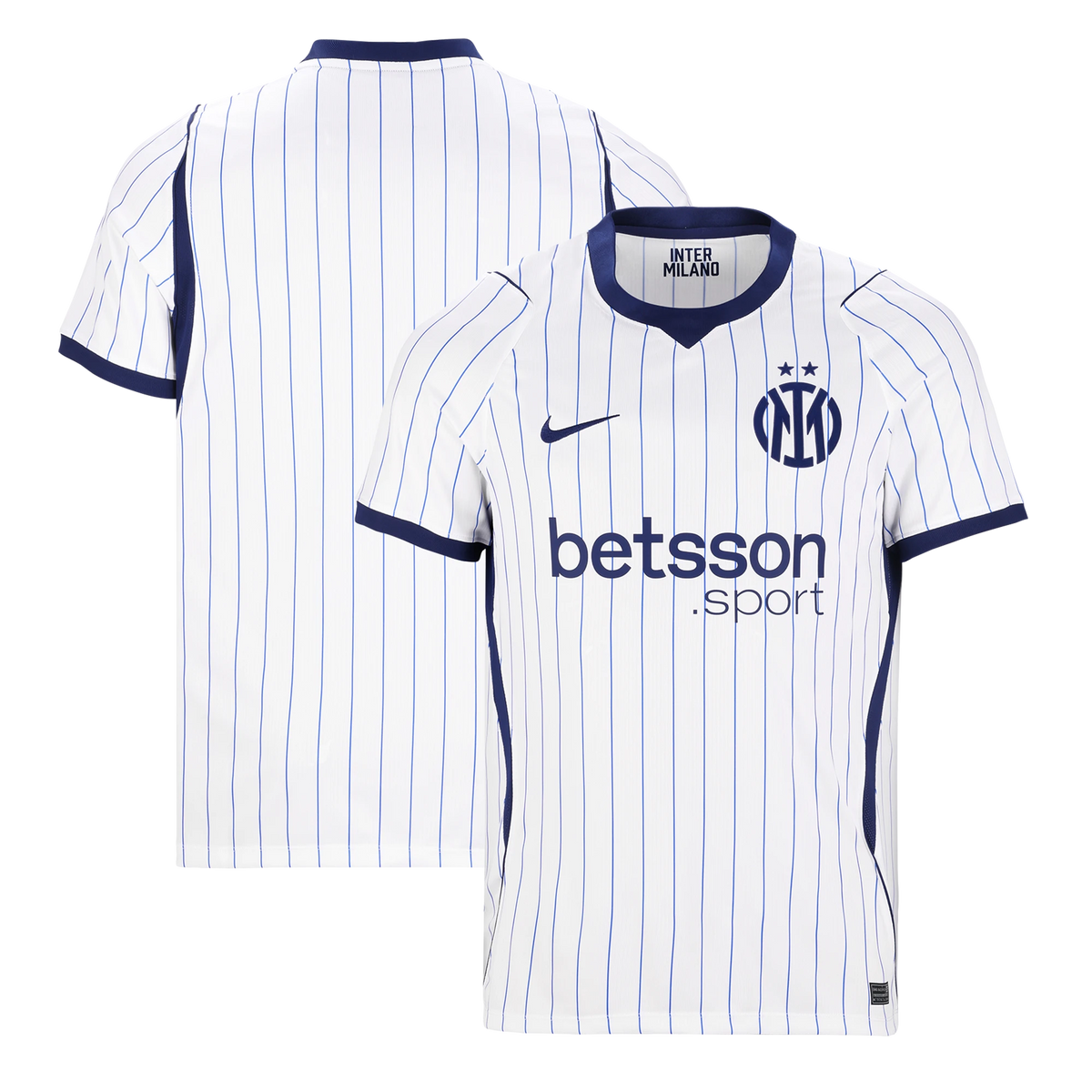 Front and back view of Inter Milan 2026-2027 away white stadium jersey by Final Third Kit