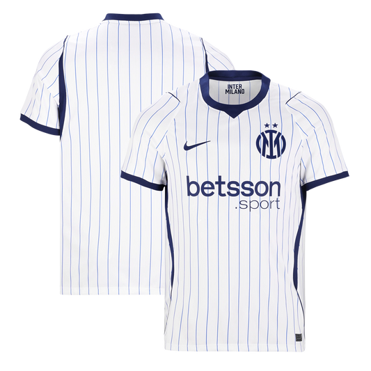 Front and back view of Inter Milan 2026-2027 away white stadium jersey by Final Third Kit