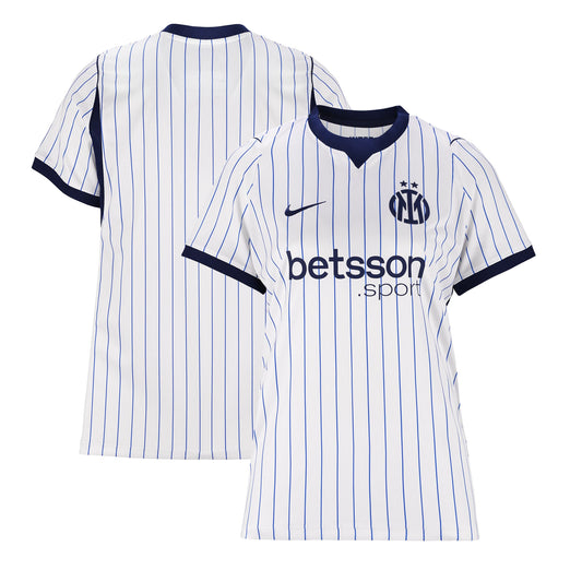 Front and back view of women's Inter Milan 2026-2027 away white stadium replica jersey by Final Third Kit
