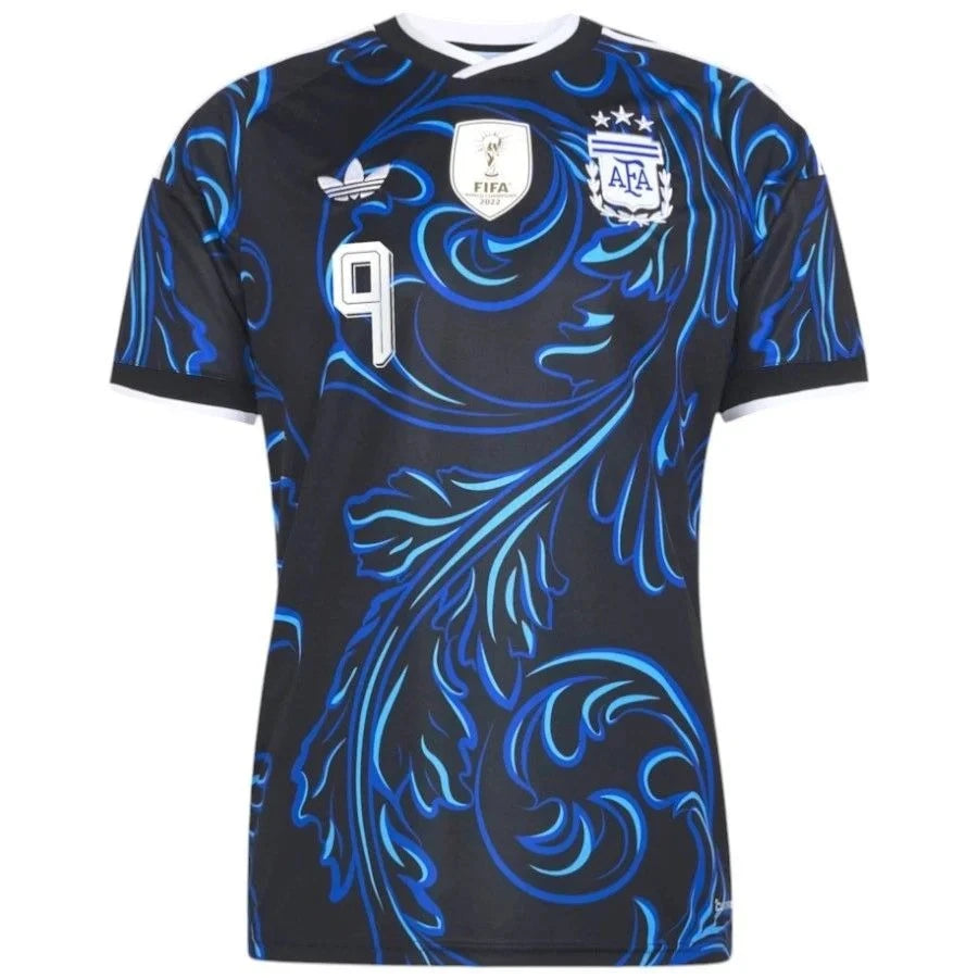Argentina 2026 World Cup Away Stadium Replica Jersey With J. Álvarez #9 Printing Front View