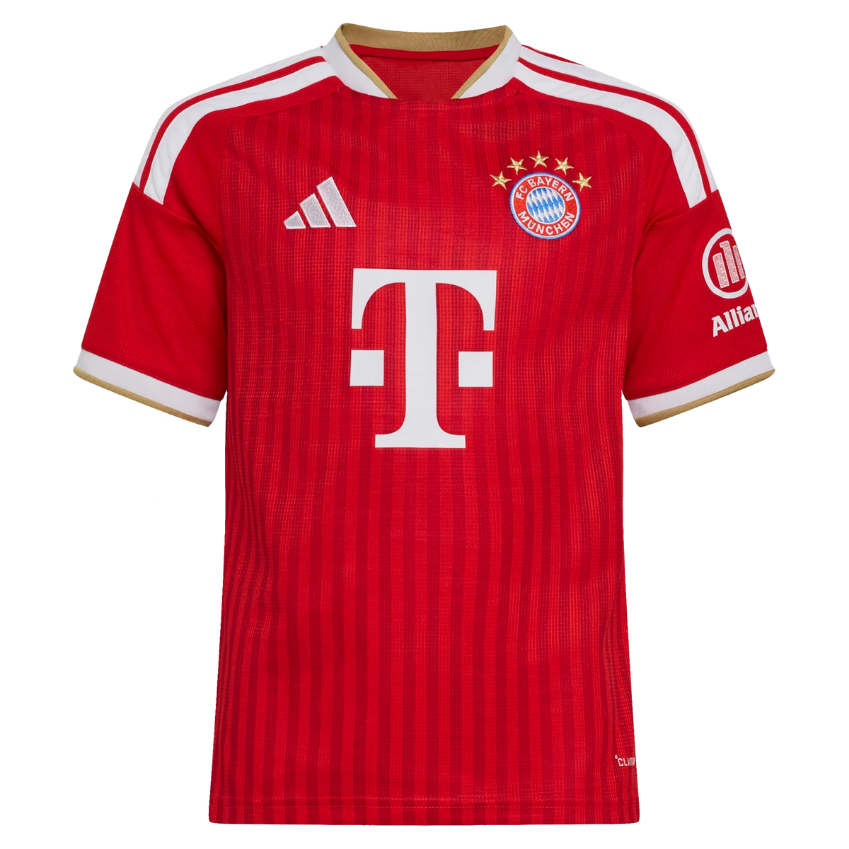 Front view of youth Bayern Munich 2026-2027 home red replica soccer jersey by Final Third Kit