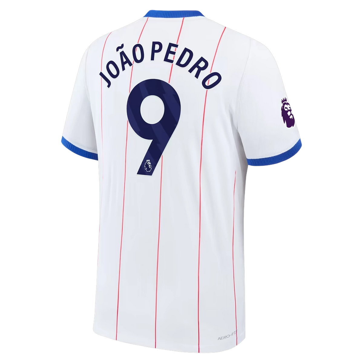 Back view of Chelsea 2026-2027 third white match authentic football shirt with João Pedro name and number 9 printing by Final Third Kit