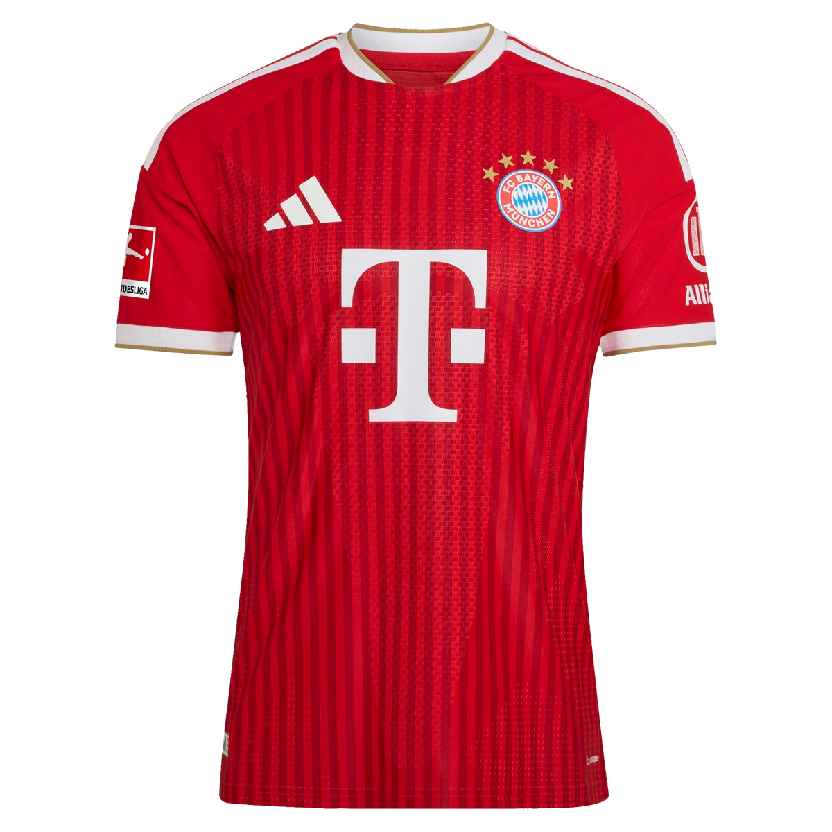 Front view of men's Bayern Munich 2026-2027 home red on-field authentic soccer jersey by Final Third Kit