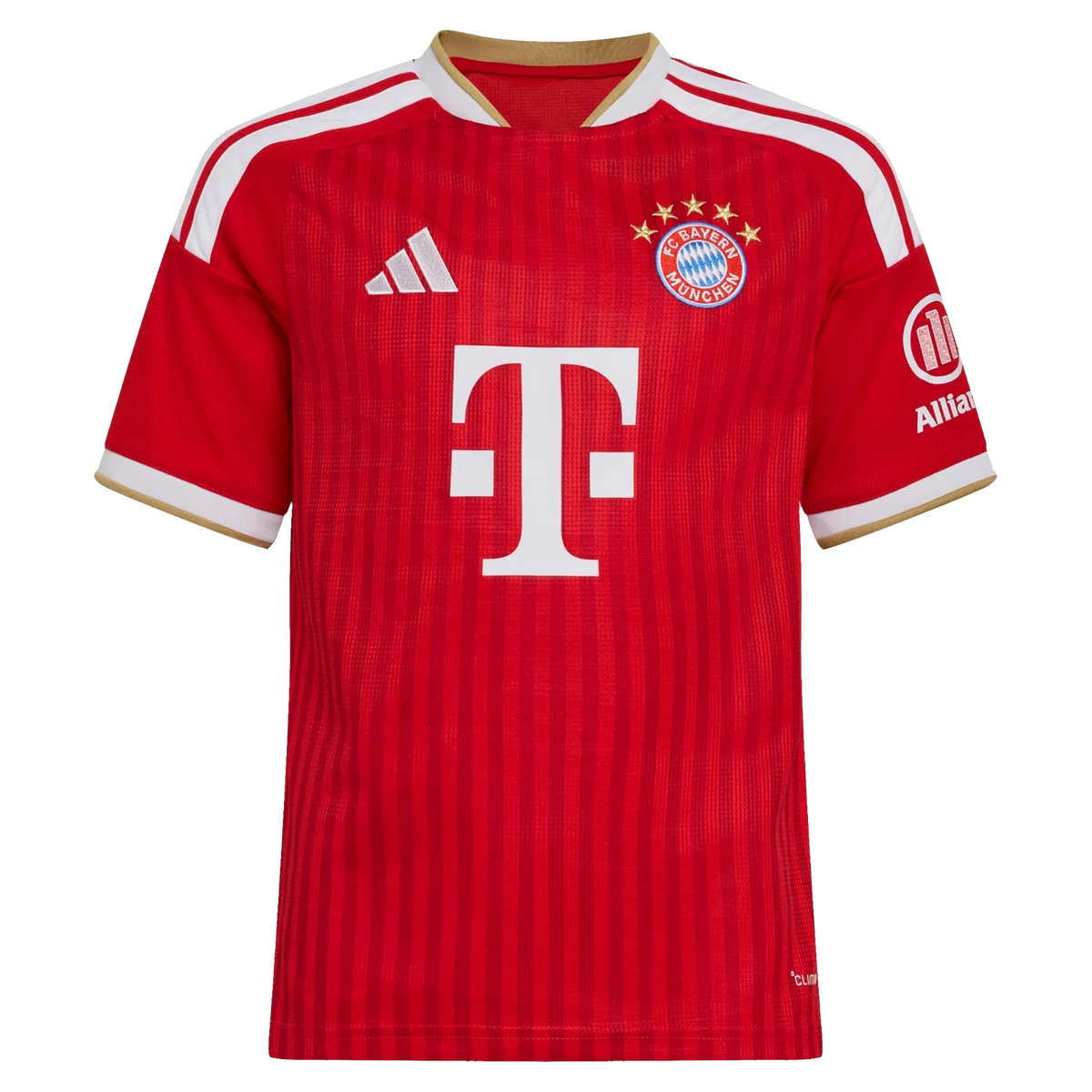 Front view of youth Bayern Munich 2026-2027 home red replica soccer jersey by Final Third Kit