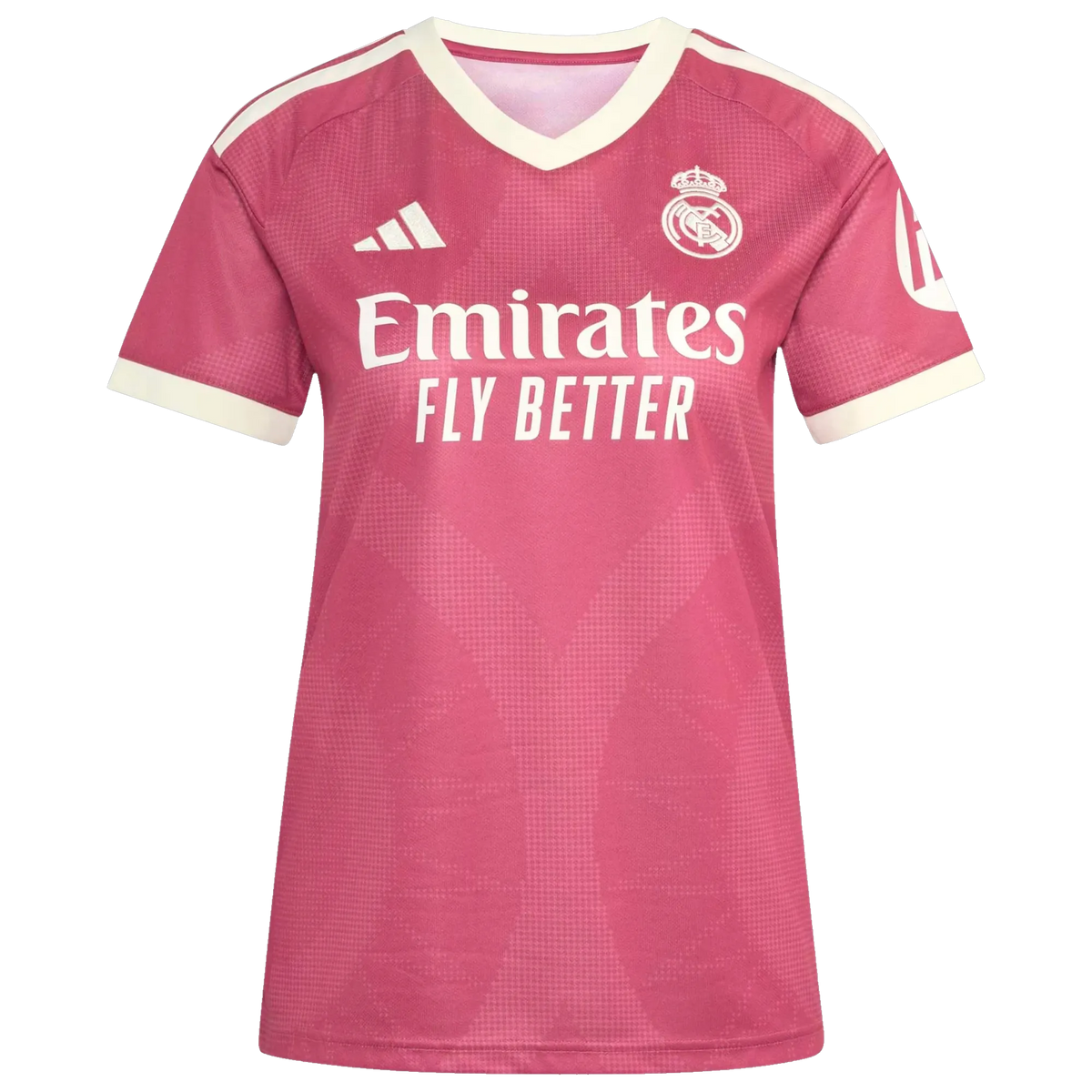 Front view of women's Real Madrid 2026-2027 third pink replica soccer jersey by Final Third Kit