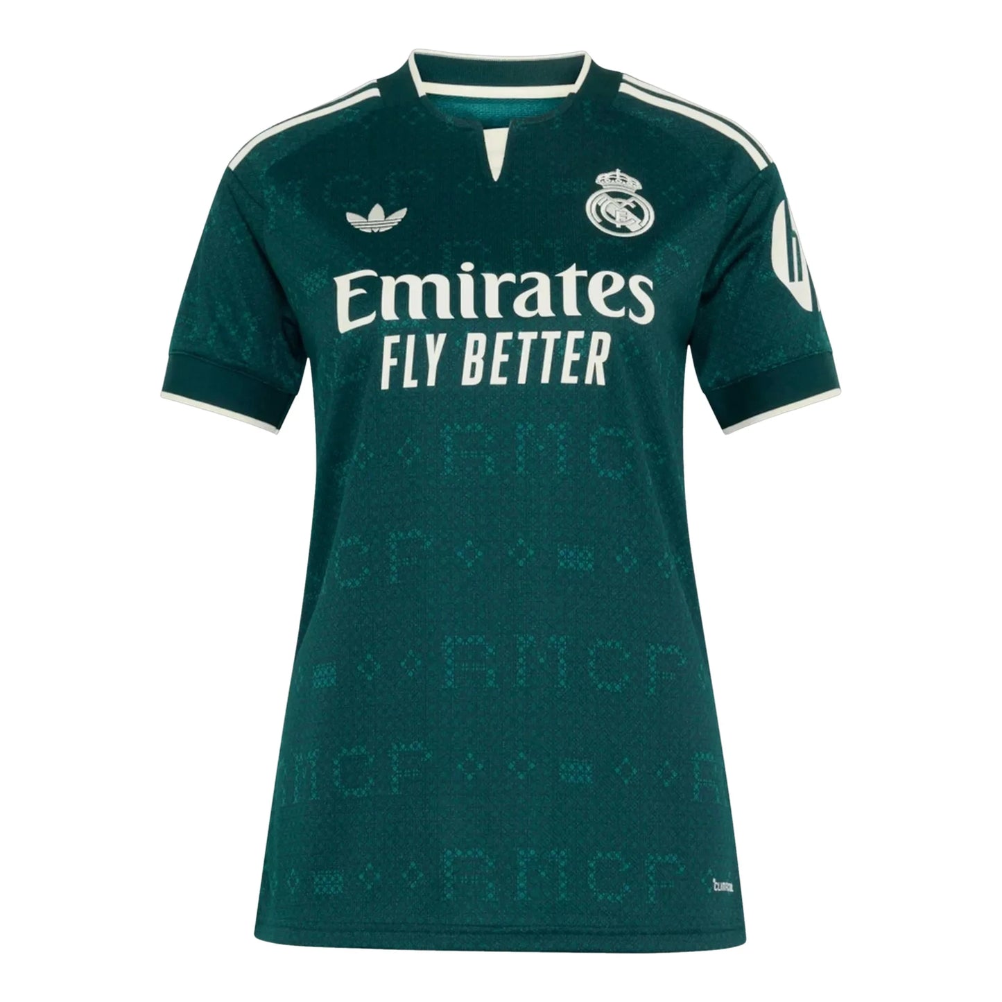 Front view of women's Real Madrid 2026-2027 away green replica soccer jersey by Final Third Kit