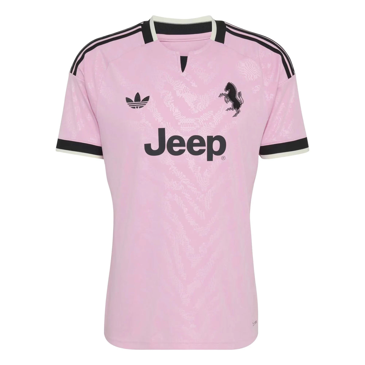 Front view of Juventus 2026-2027 away pink replica soccer jersey by Final Third Kit