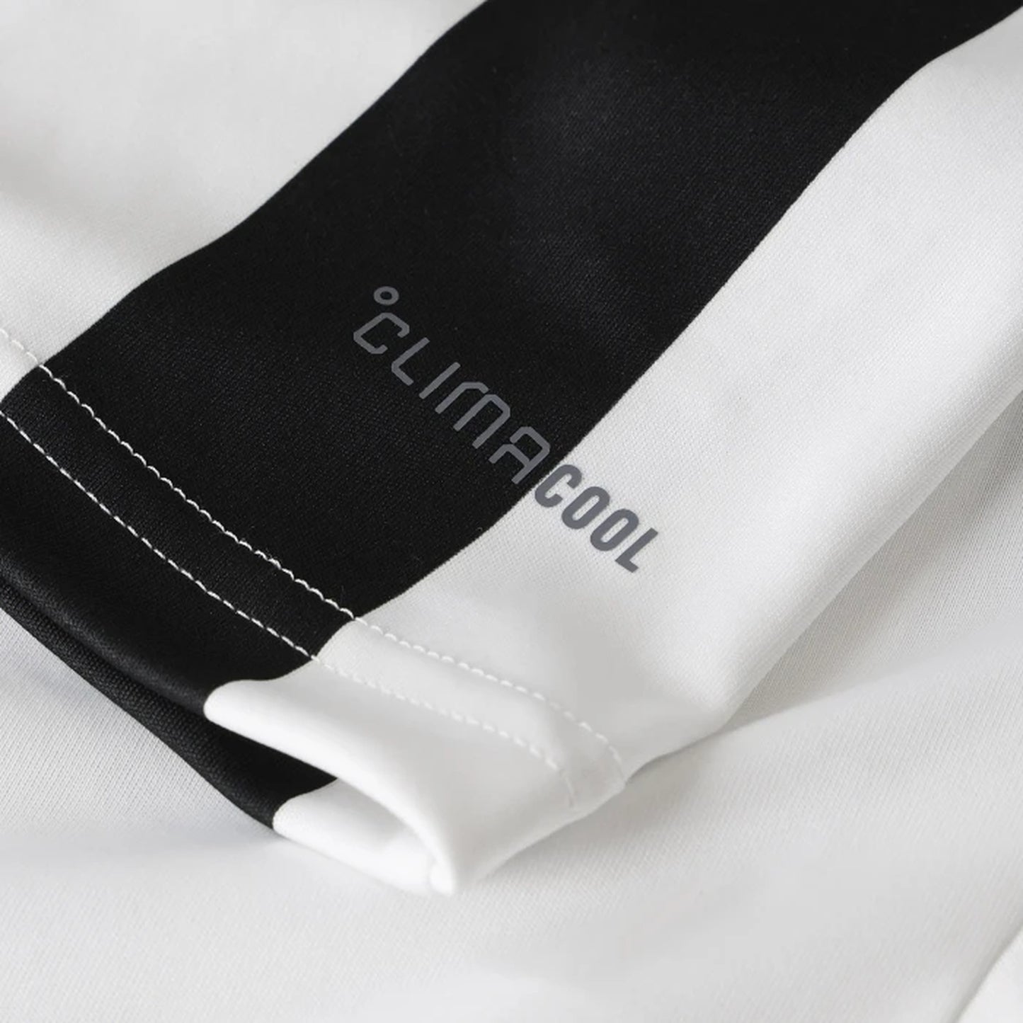 Detail of breathable Climacool fabric on Juventus long sleeve jersey