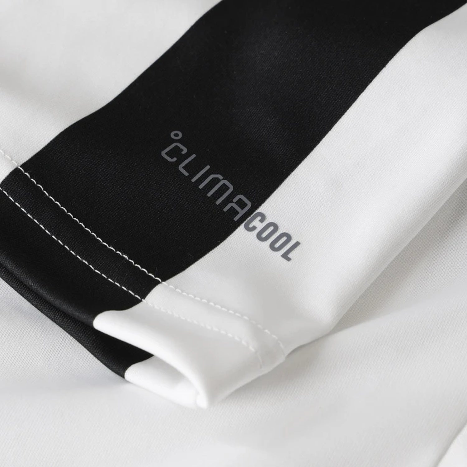 Detail of breathable Climacool fabric on Juventus long sleeve jersey