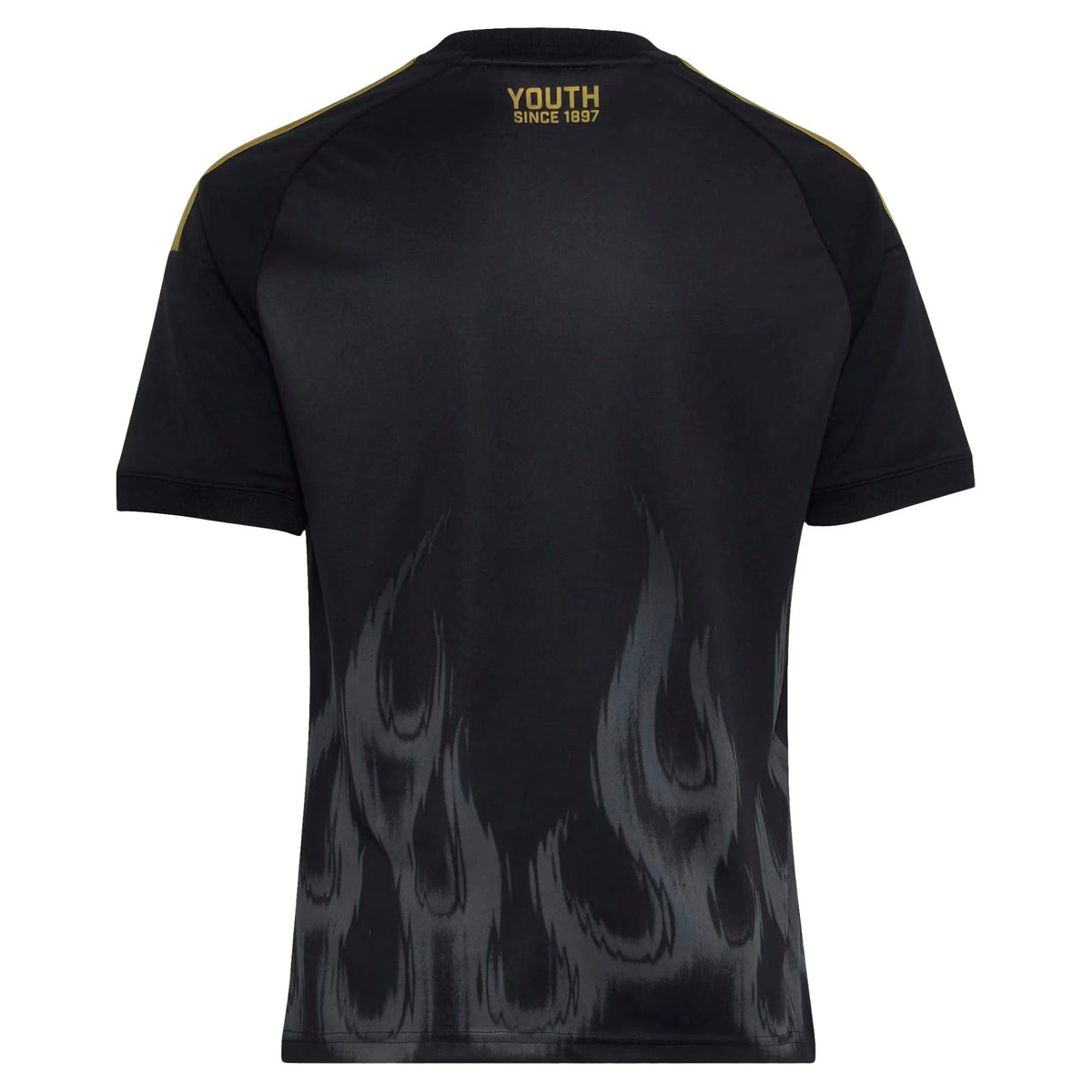 Back view of youth Juventus 2026-2027 third black replica football shirt by Final Third Kit