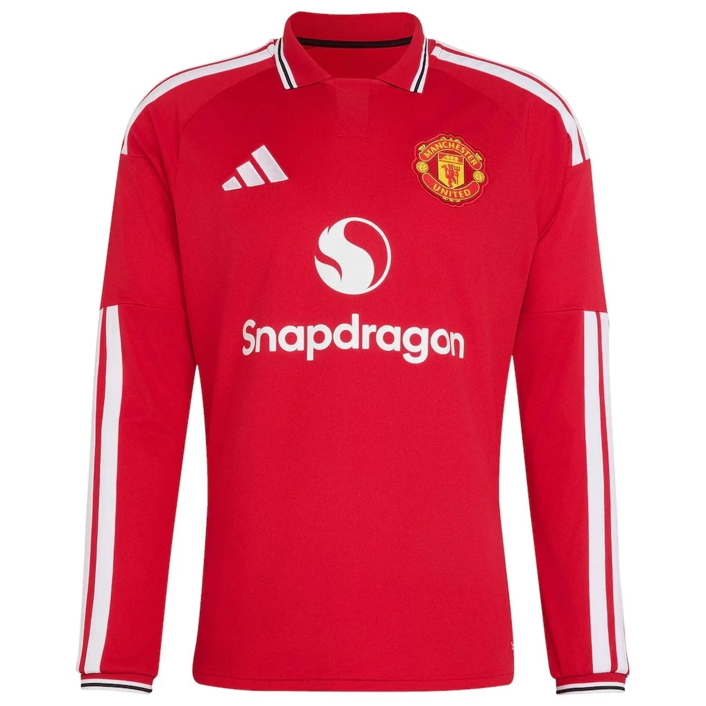 Front view of men's Manchester United 2026-2027 home red replica long sleeve soccer jersey by Final Third Kit