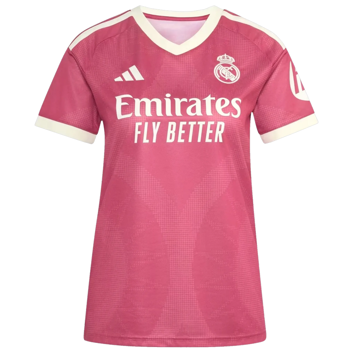 Front view of women's Real Madrid 2026-2027 third pink replica soccer jersey by Final Third Kit
