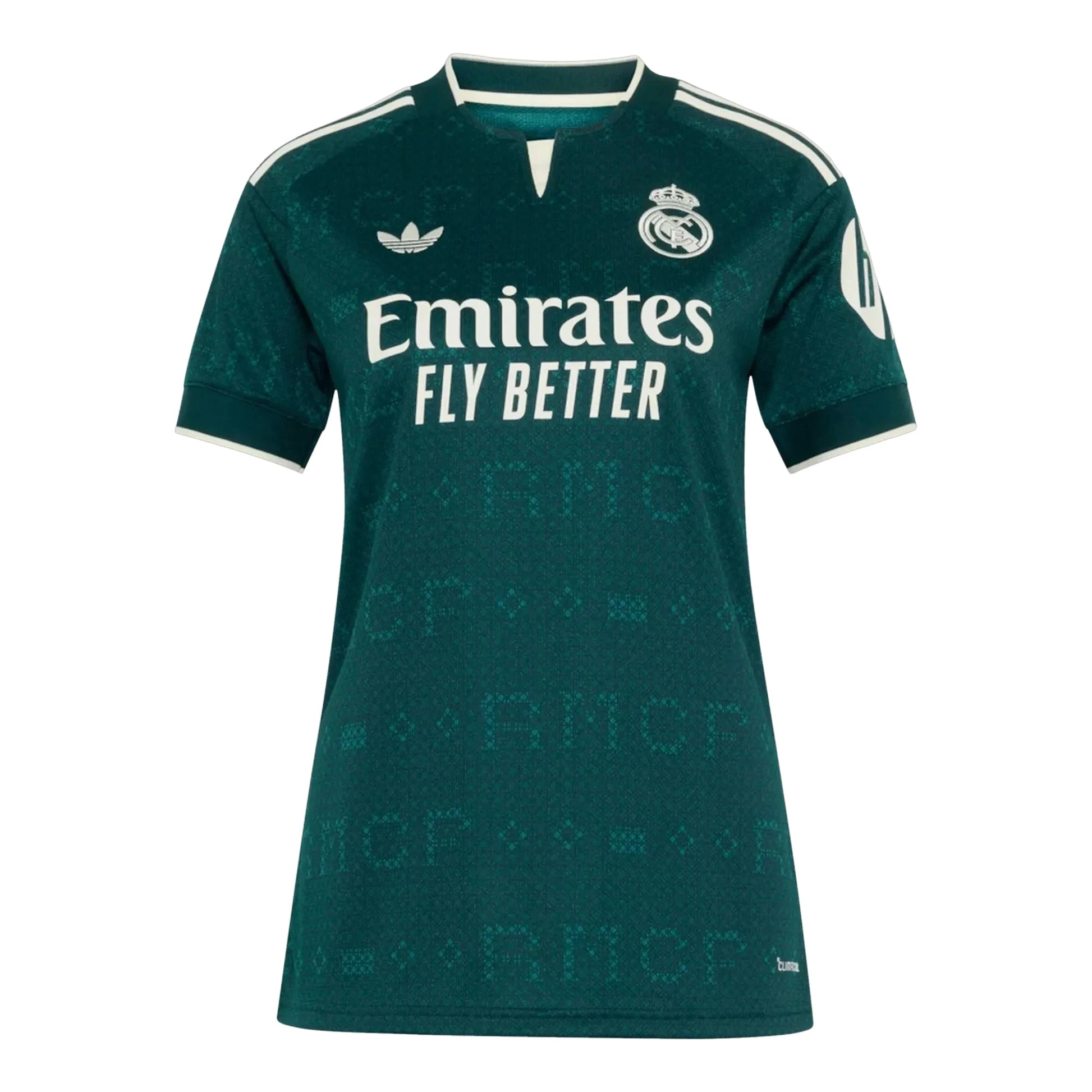 Front view of women's Real Madrid 2026-2027 away green replica soccer jersey by Final Third Kit