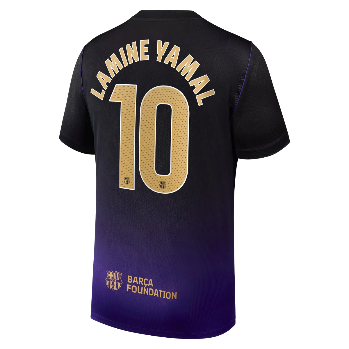 Back view of men's Barcelona 2026-2027 away purple stadium replica football shirt with Pedri name and number 8 printing by Final Third Kit