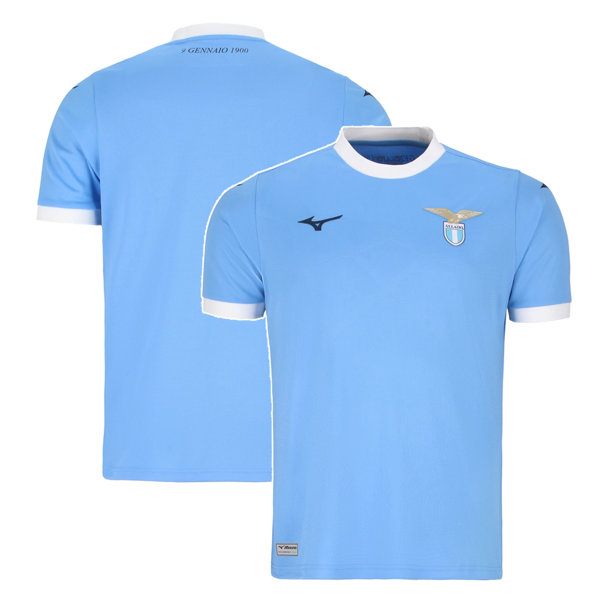 Front and back view of Lazio 2026-2027 home blue stadium replica jersey by Final Third Kit