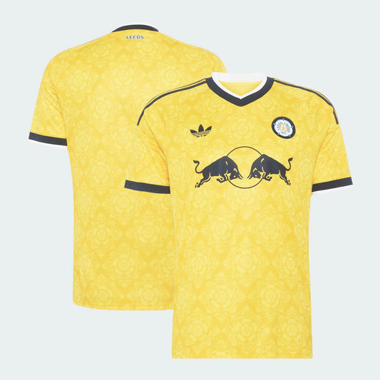 Front and back view of Leeds United 2026-2027 away yellow replica jersey by Final Third Kit