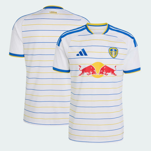 Front and back view of Leeds United 2026-2027 home white replica jersey by Final Third Kit