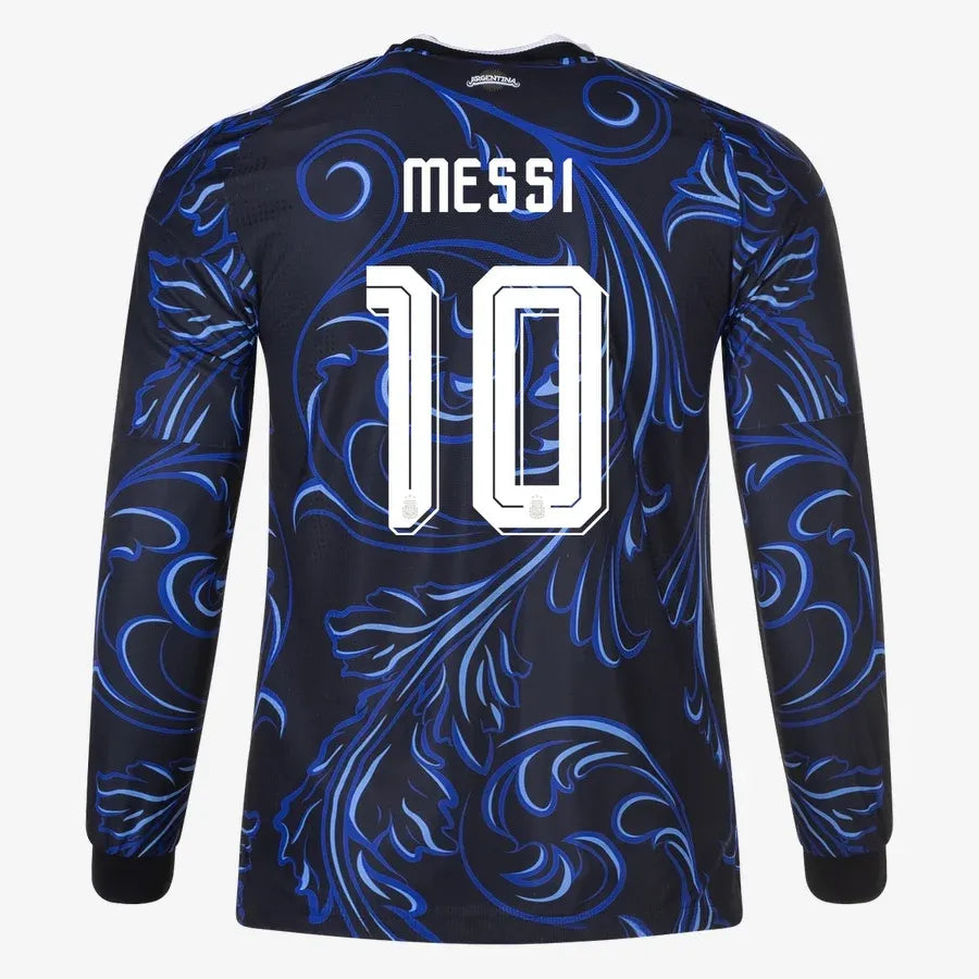 Argentina 2026 World Cup Away Men's Long-Sleeve Stadium Replica Jersey With Messi #10 Printing Back View