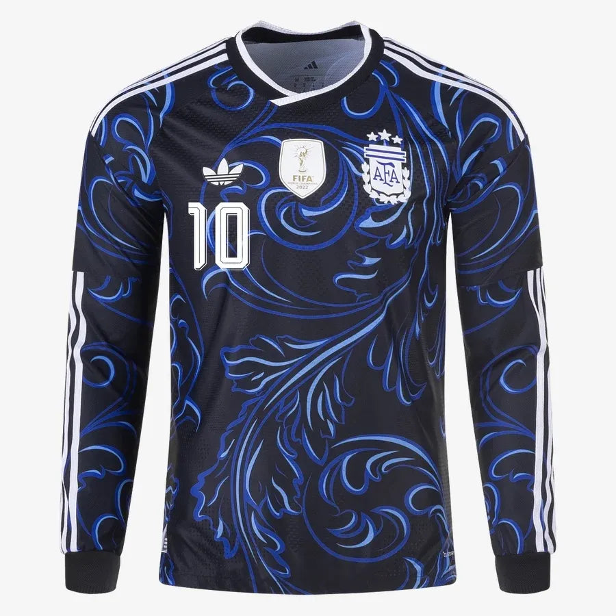 Argentina 2026 World Cup Away Men's Long-Sleeve Stadium Replica Jersey With Messi #10 Printing Front View